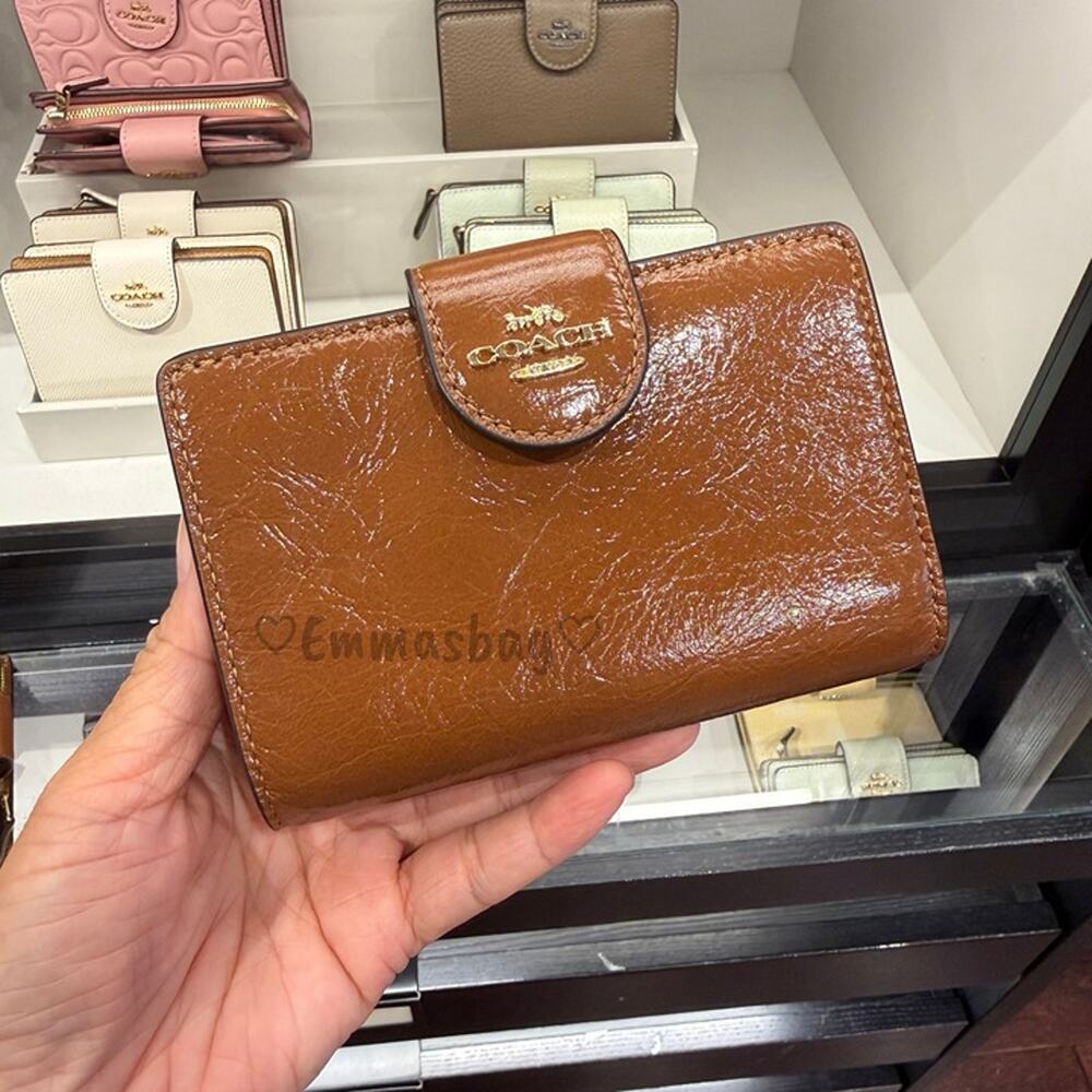 Coach Medium Corner Zip Wallet CEC33 Redwood